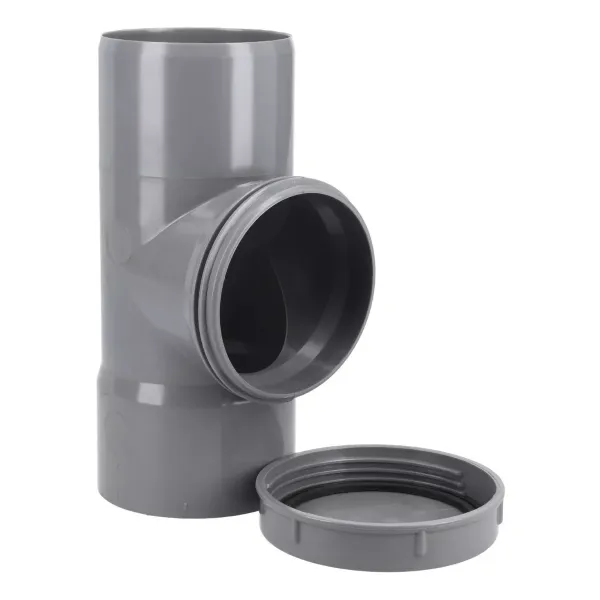 Tee Registro Sanitario Gris 75 Mm - pvc gris para uso industrial